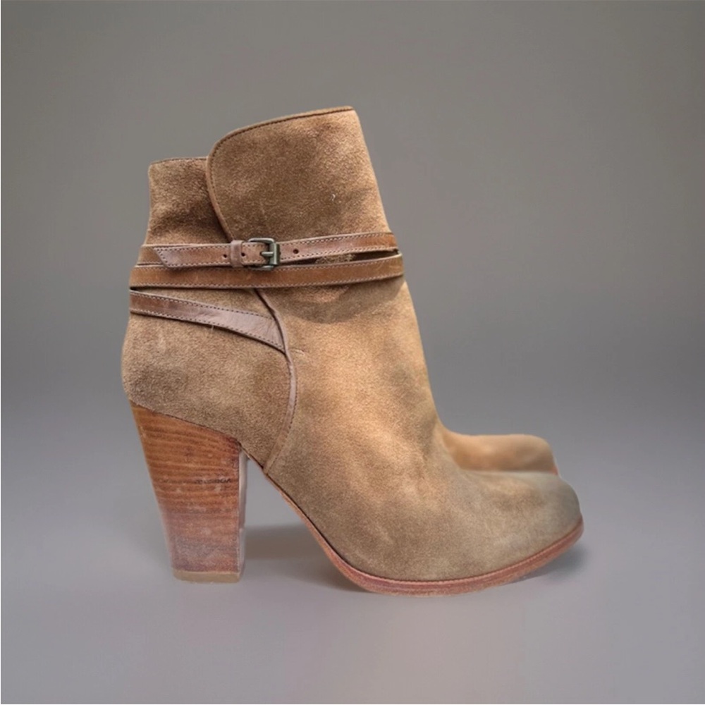 Allsaints Brown Suede Heeled Ankle Boots Size 40 9.5